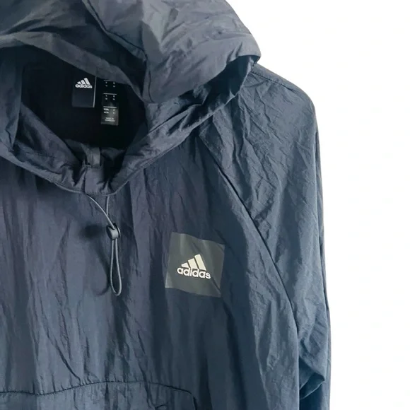 Adidas Men's Black Light Weight Hooded Jacket - Picture 2 of 4